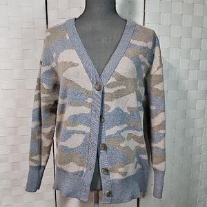 Christian Siriano Heather Gray Camo Knitwear Cardigan